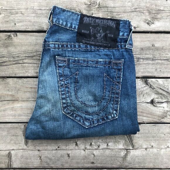 Vintage True Religion Jeans Size 36 BOBBY SUPER T Blue - Picture 4 of 9